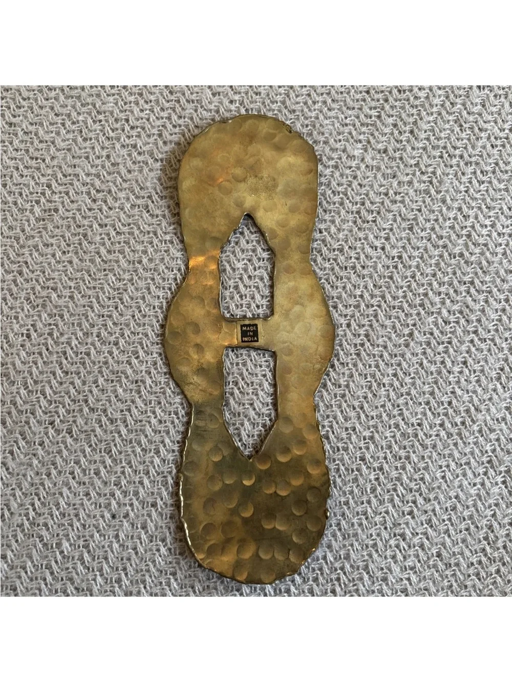 Gold Hammered Metal Slide Buckle for Women